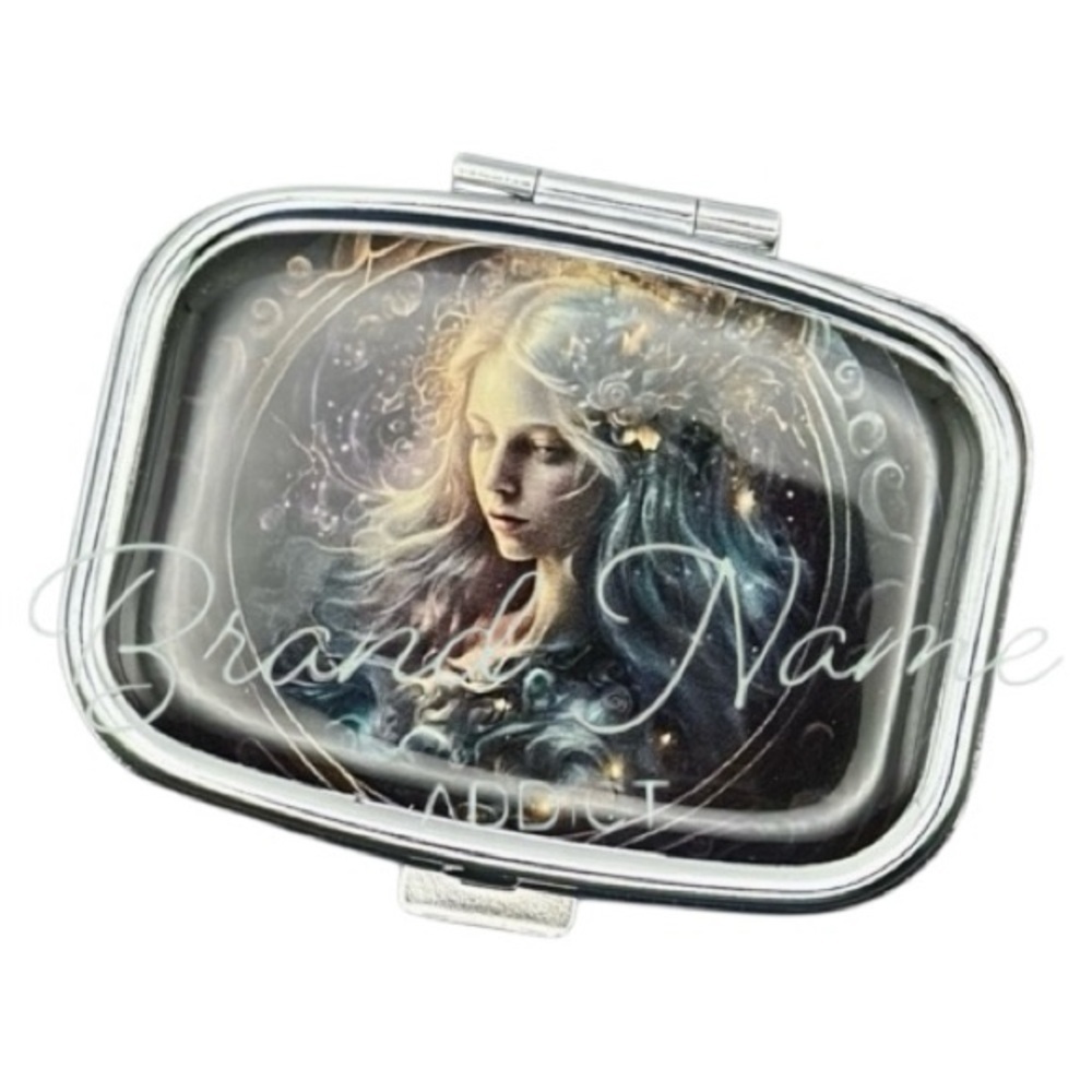 PRICE IS FIRM - Virgo Zodiac Multi-Use Mirrored Pill Box Container